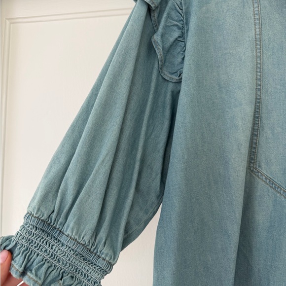 We the free - Louise Denim Ruffle Top - Picture 7 of 8